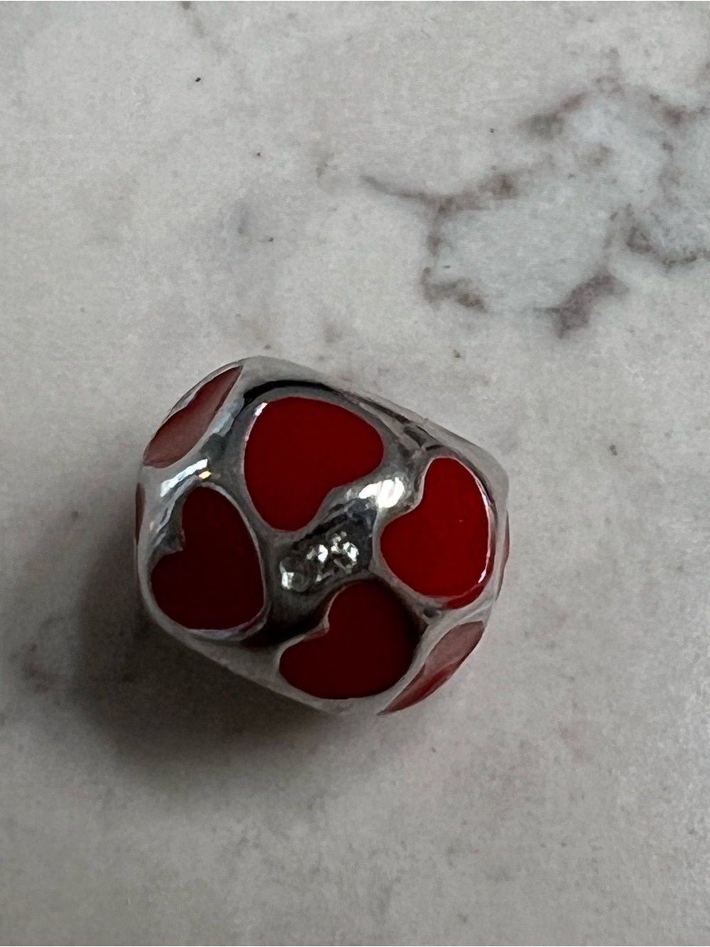 Pandora Love Your Hearts Red Enamel Charm - retired
